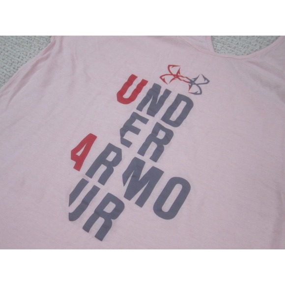 Under Armour Shirt Womens Medium Pink Racerback Tank Top Athletic Gym Workout - Picture 3 of 7